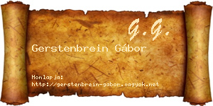 Gerstenbrein Gábor névjegykártya
